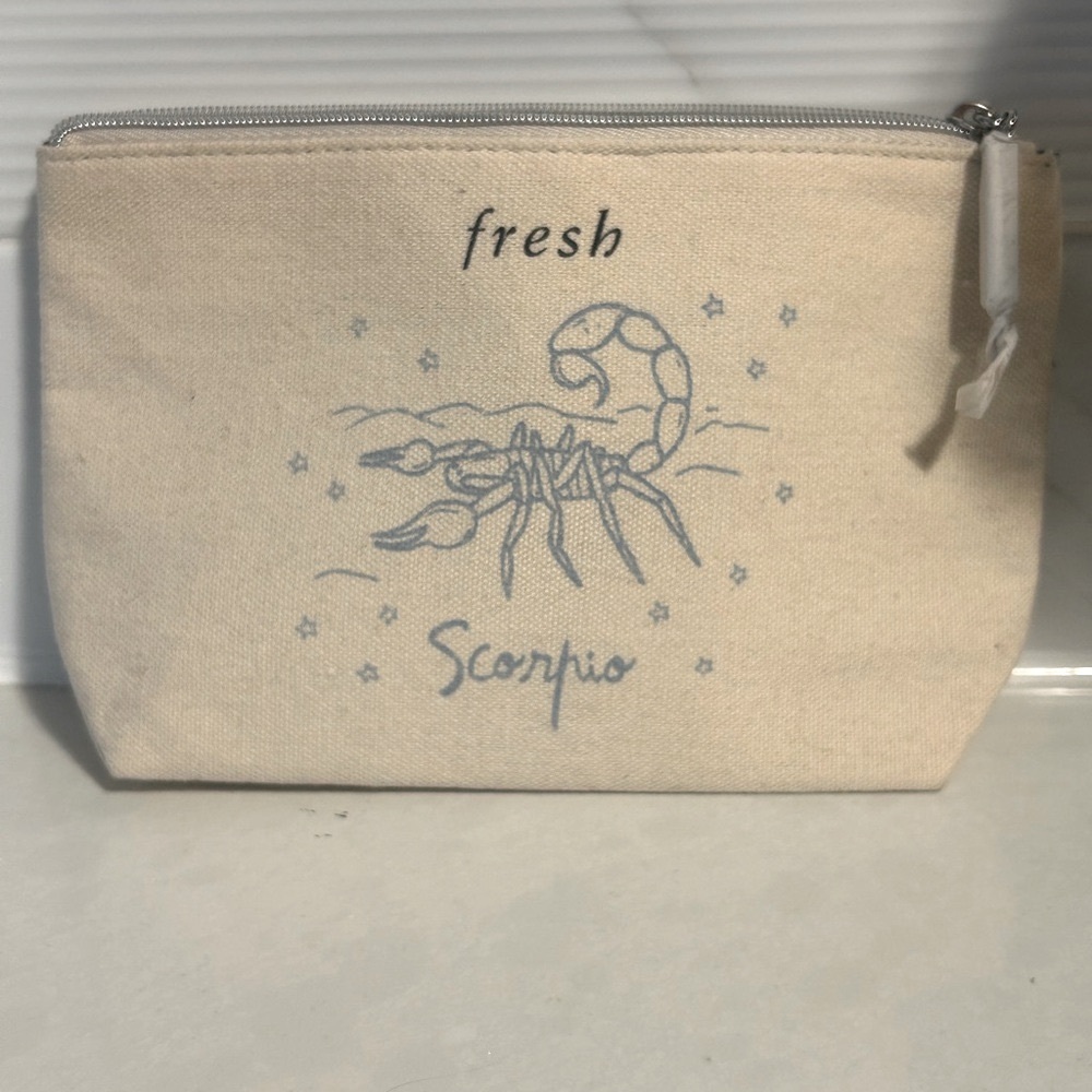 Fresh Zodiac Cream Color Zipper Pouch